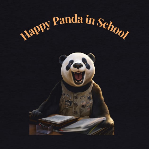 Panda inspired fashion. Happy Panda in School by Joyful Prints